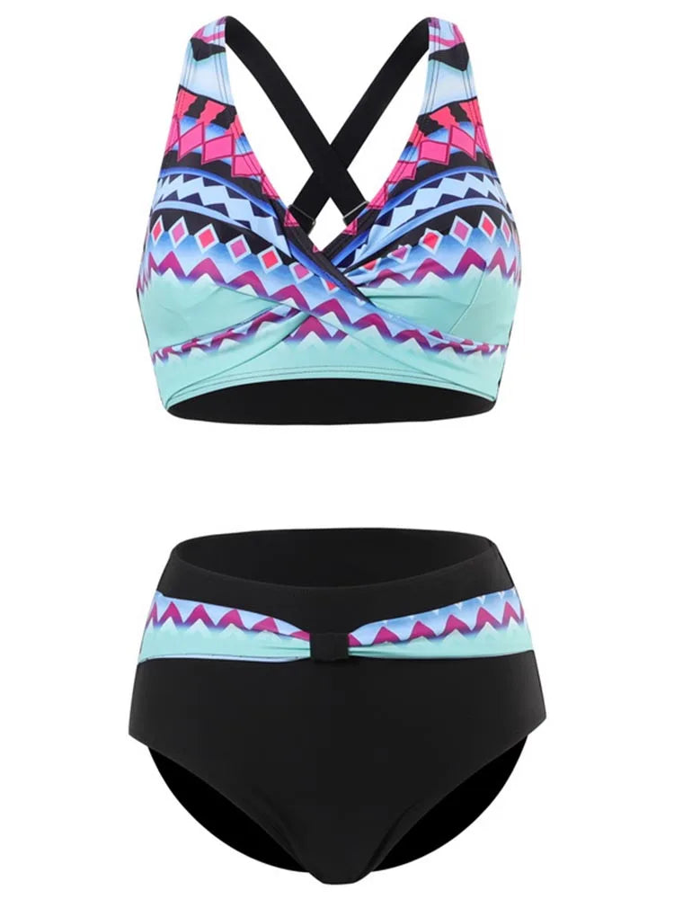 Print High Waist Bikini Sexy Swimsuit Women 2023 Push Up Bathing Suit Bikini Set  Swimwear Women Beach Swimming Suit