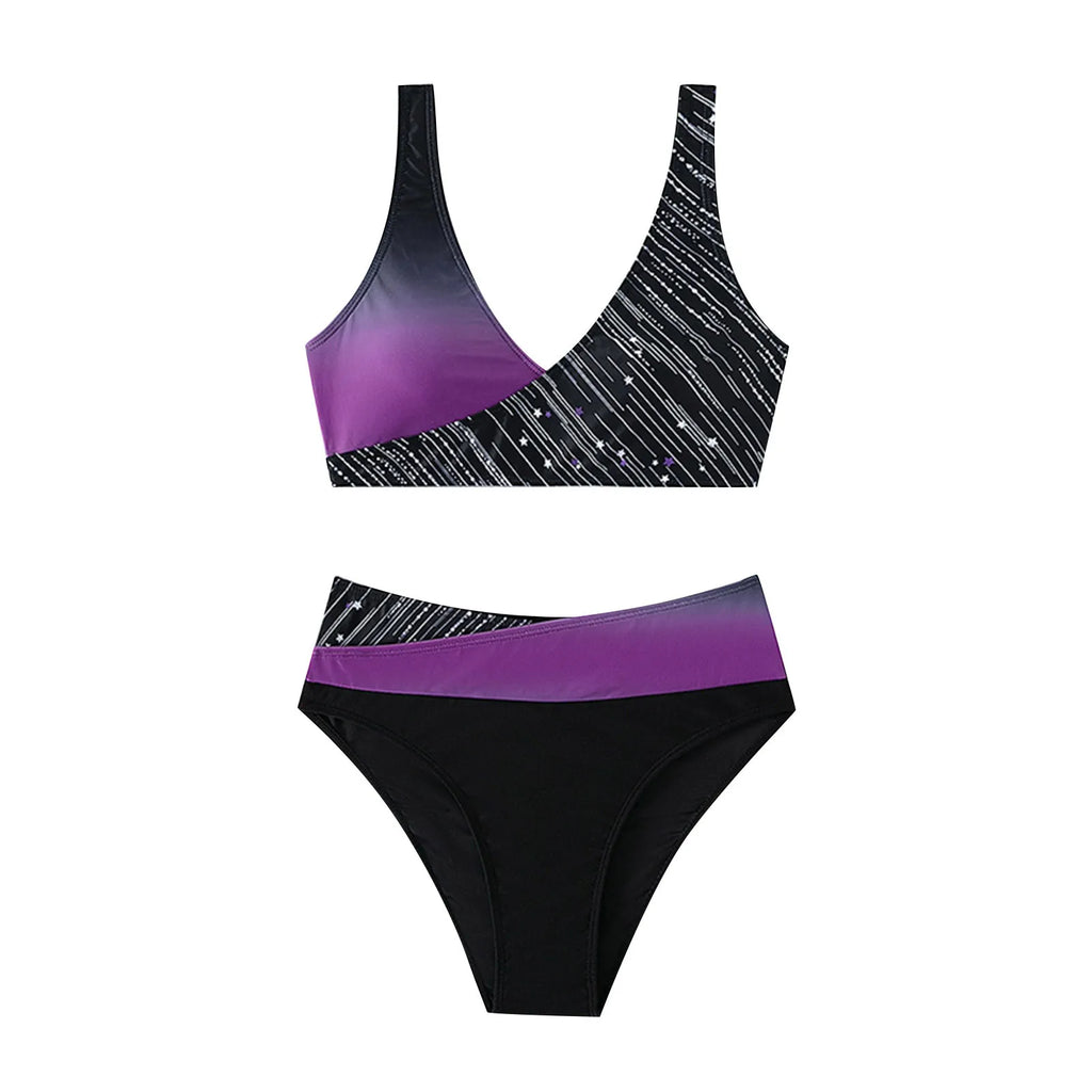 Design Printing Bikini Woman Sexy High Cut 2 pieces Bikini Women's High Waisted Swimsuit Sports Swimwear купальник 2024 тренд