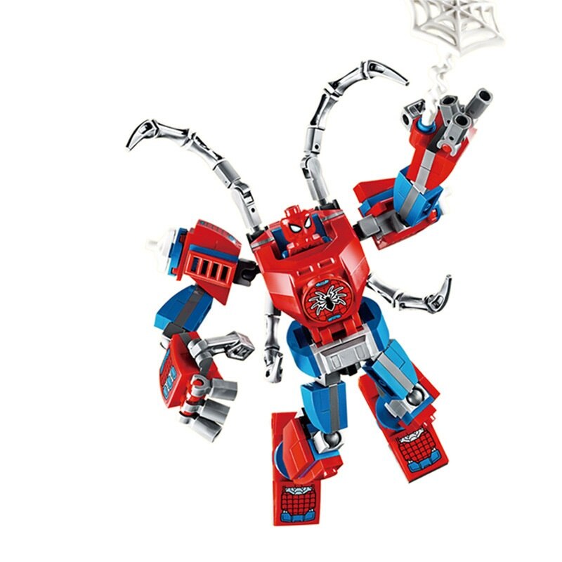 Disney Avengers Captain America Thor Spider-Man Thanos Mecha Boy Fighting Insert Model Building Block Minifigure Children's Toys