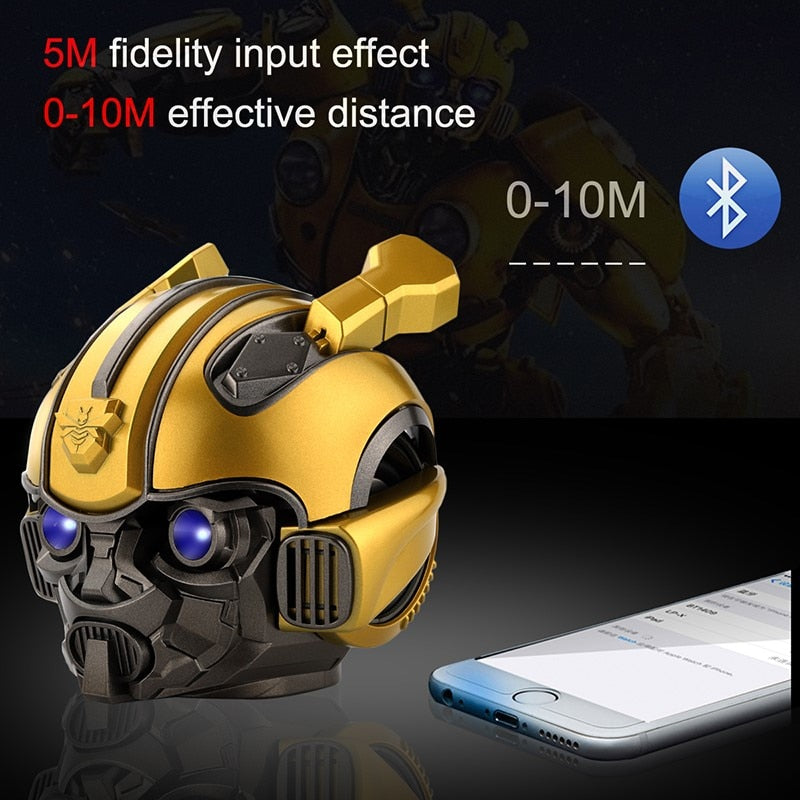 New Year Best Boy Gift!  Transformers Bumblebee Helmet Wireless Bluetooth 5.0 Speaker With Fm Radio Support Usb Mp3 TF for Kids