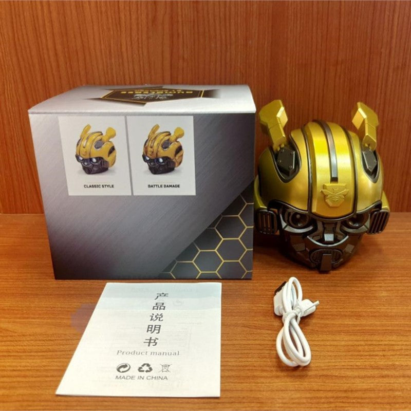 New Year Best Boy Gift!  Transformers Bumblebee Helmet Wireless Bluetooth 5.0 Speaker With Fm Radio Support Usb Mp3 TF for Kids