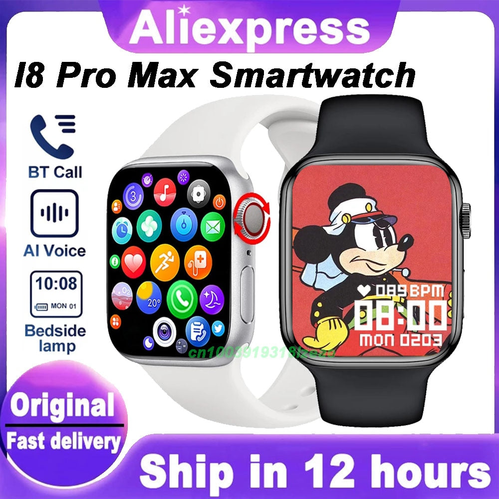 2022 Original I8 Pro MAX SmartWatch Series7 Custom Dial Men Women Heart Rate Monitor Sport Smart Watch IWO13 PRO W27 X8 MAX T500