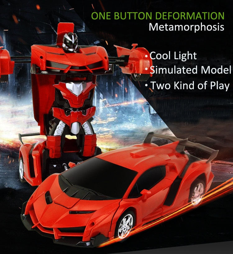 2 in 1 RC Car Toy Transformation Robots Car Driving Vehicle Sports Cars Models Remote Control Car RC Toy Gift for Boys Toy New