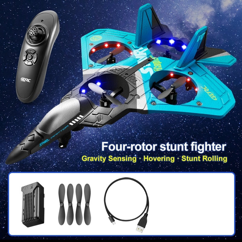 2022 New V17 RC Remote Control Airplane 2.4G Remote Control Fighter Hobby Plane Glider Airplane Toys RC drone Kids Gift