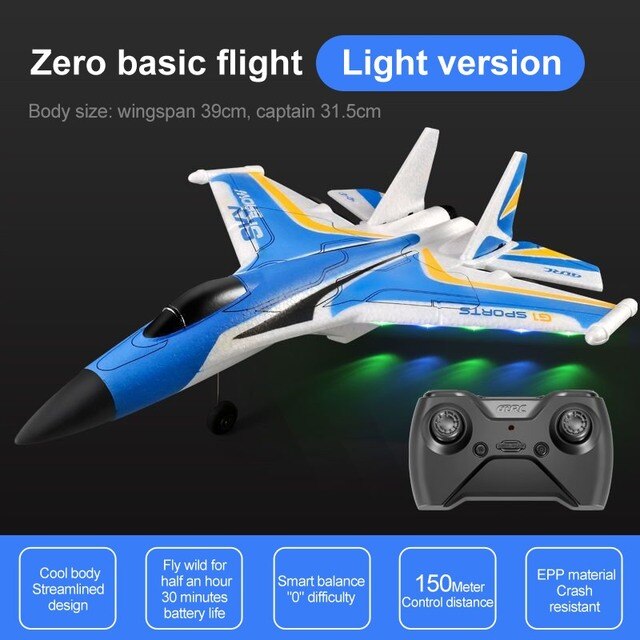 New RC Glider Toy 2.4GHz Foam EPP Material Folding Wing Low Power Outdoor Fighter Hobby Remote Control Airplane Toy For Children