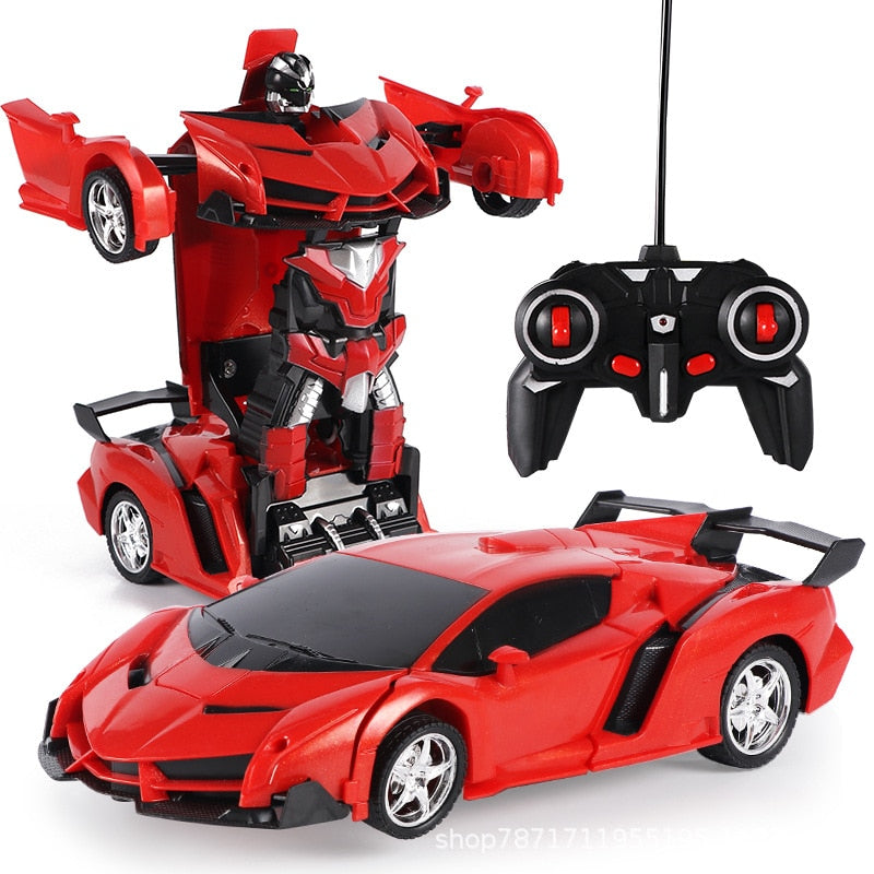 2 in 1 RC Car Toy Transformation Robots Car Driving Vehicle Sports Cars Models Remote Control Car RC Toy Gift for Boys Toy New