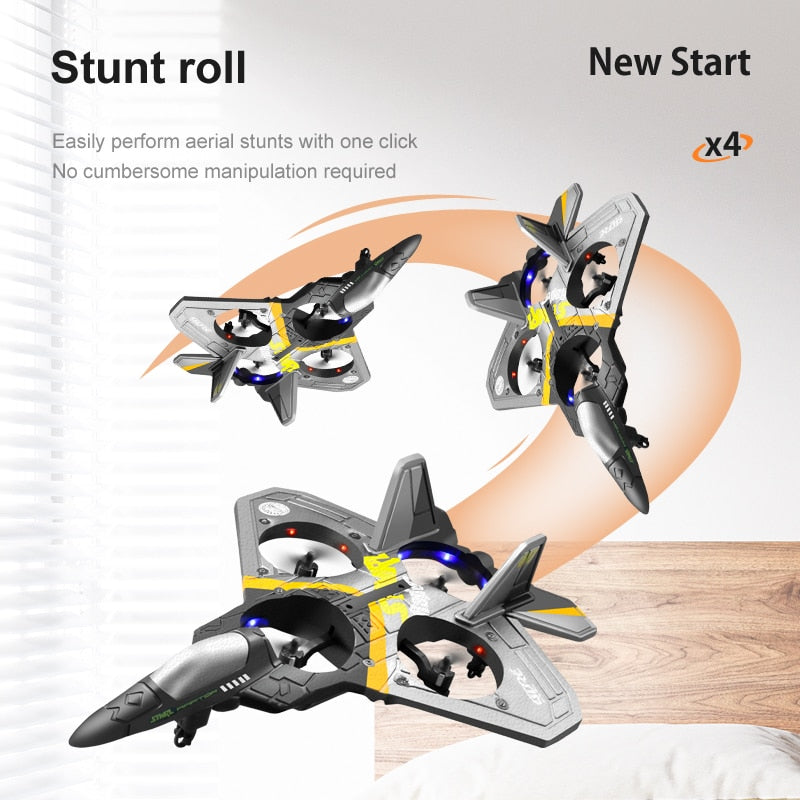 2022 New V17 RC Remote Control Airplane 2.4G Remote Control Fighter Hobby Plane Glider Airplane Toys RC drone Kids Gift