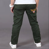 Casual Spring Solid Cotton Jean - Virtual Blue Store