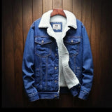 Men Warm Denim Thicker Jacket - Virtual Blue Store