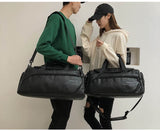 Shoulder Soft Leather Gym Bags - Virtual Blue Store