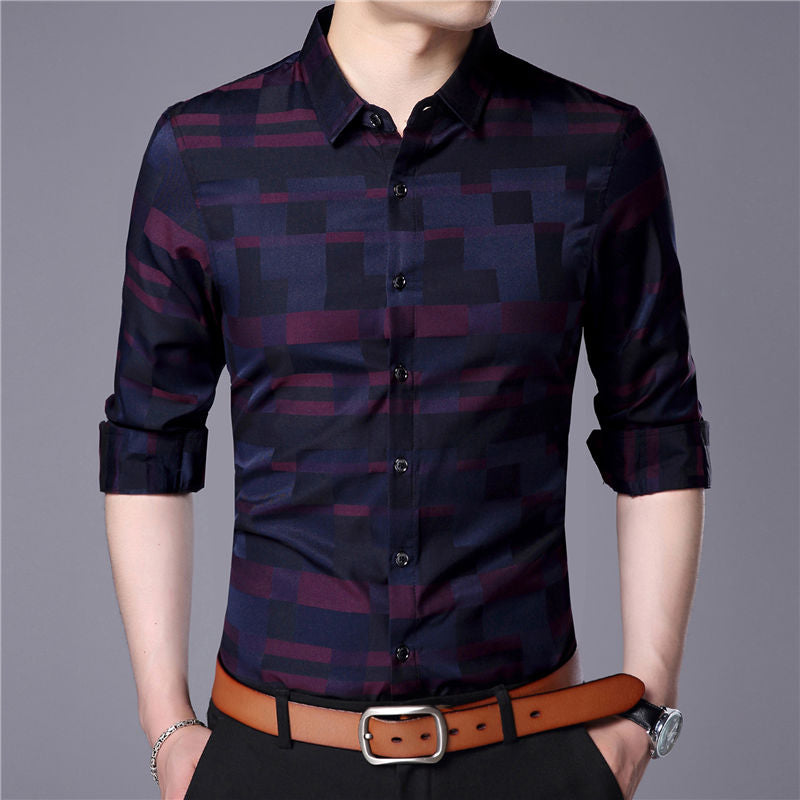 Men Business Casual Shirts - Virtual Blue Store