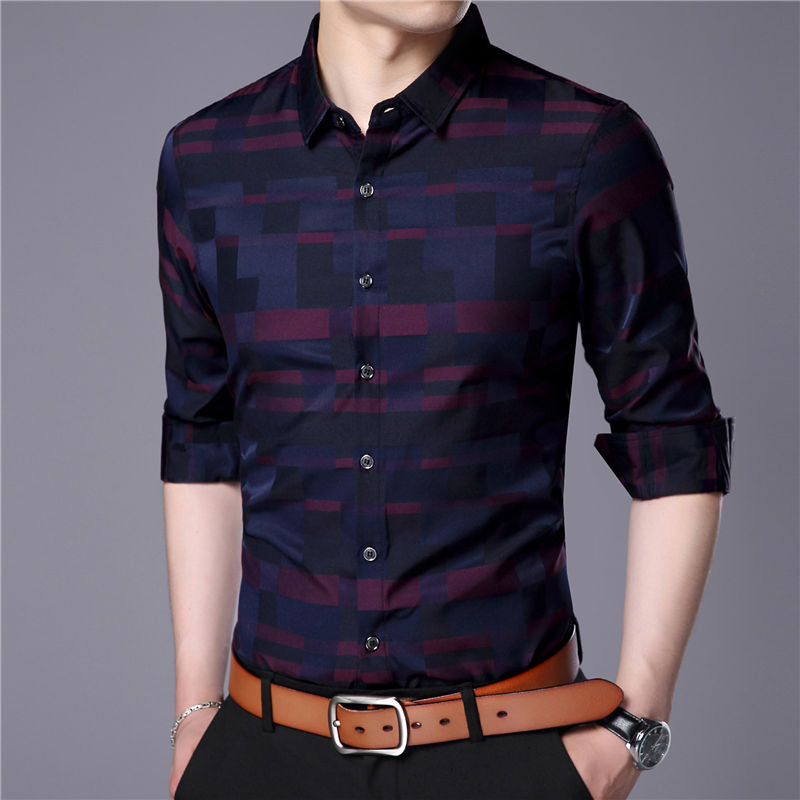 Men Business Casual Shirts - Virtual Blue Store