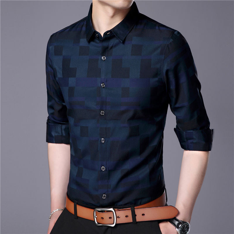 Men Business Casual Shirts - Virtual Blue Store