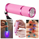 Mini UV Led Light UV LED Lamp Nail Dryer for Gel Nails 9 LED Flashlight Portability Nail Dryer Machine Nail Art Tools UV Light - Virtual Blue Store