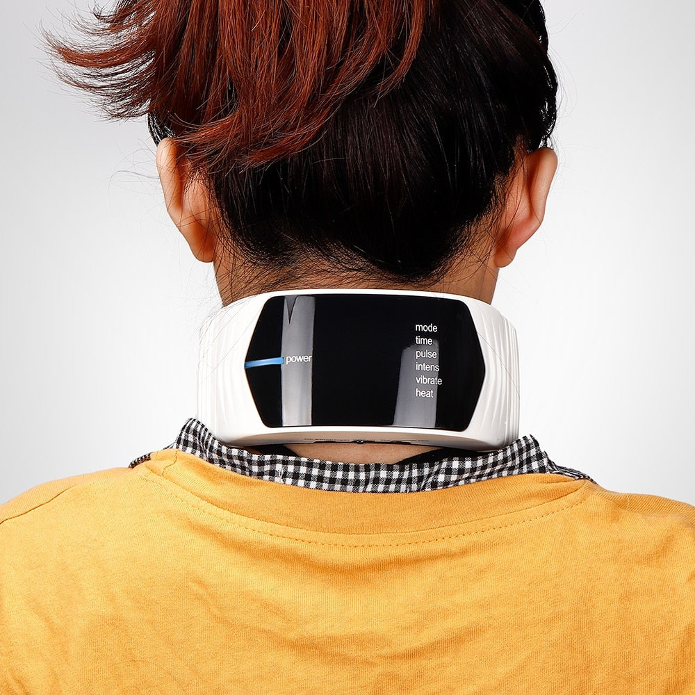 Electric Pulse Neck Massager Cervical Vertebra Impulse Massage Physiotherapeutic Acupuncture Magnetic Therapy Relief Pain Tool - Virtual Blue Store