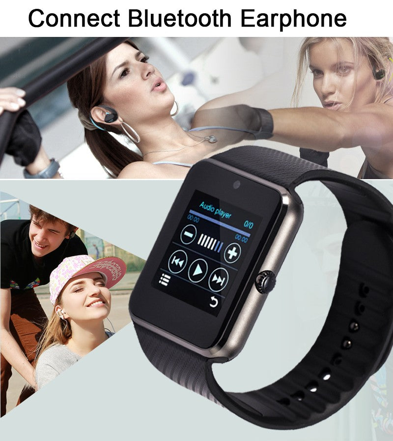 GT08 Bluetooth Smart Watch Wristband SIM TF Card Phone MP3 Smartwatch For Apple iOS Android SMS/call Reminder Fitness Camera - Virtual Blue Store