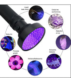 UV Flashlight 10W 100 LEDs 395 nm UV LED Torch Back Detector Light for Dog Cat Urine, Pet Stains, Bed Bugs, Scorpions 6 x AA - Virtual Blue Store