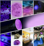UV Flashlight 10W 100 LEDs 395 nm UV LED Torch Back Detector Light for Dog Cat Urine, Pet Stains, Bed Bugs, Scorpions 6 x AA - Virtual Blue Store