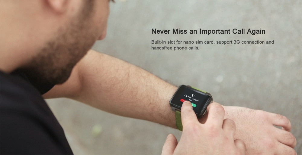 Torntisc LEM4 PRO 2.2 inch 3G GPS Smart Watch Android SIM Card 1.3MP Camera Heart Rate 1200mah Smartwatch - Virtual Blue Store