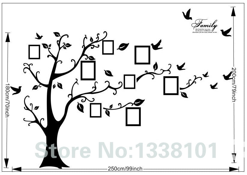 Black 3D DIY Photo Tree Wall Sticker - Virtual Blue Store