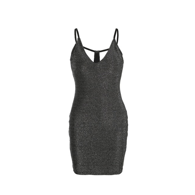 Backless Hollow Out Sexy Bodycon Bandage Dress Women Spaghetti Strap V Neck Mini Summer Dress Casual Party Dress Vestidos - Virtual Blue Store