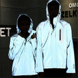Windbreaker Night Shiny Zipper Jacket - Virtual Blue Store