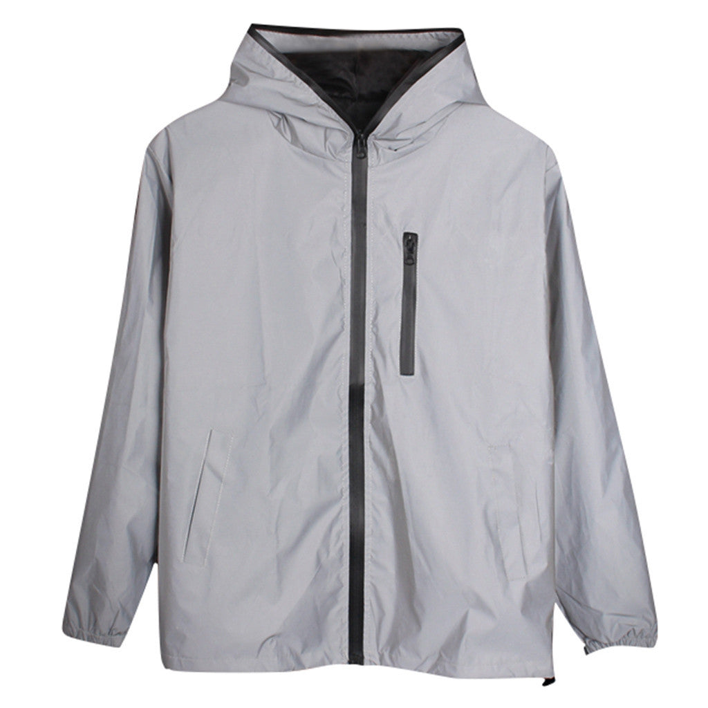 Windbreaker Night Shiny Zipper Jacket - Virtual Blue Store