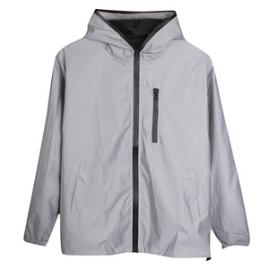 Windbreaker Night Shiny Zipper Jacket - Virtual Blue Store