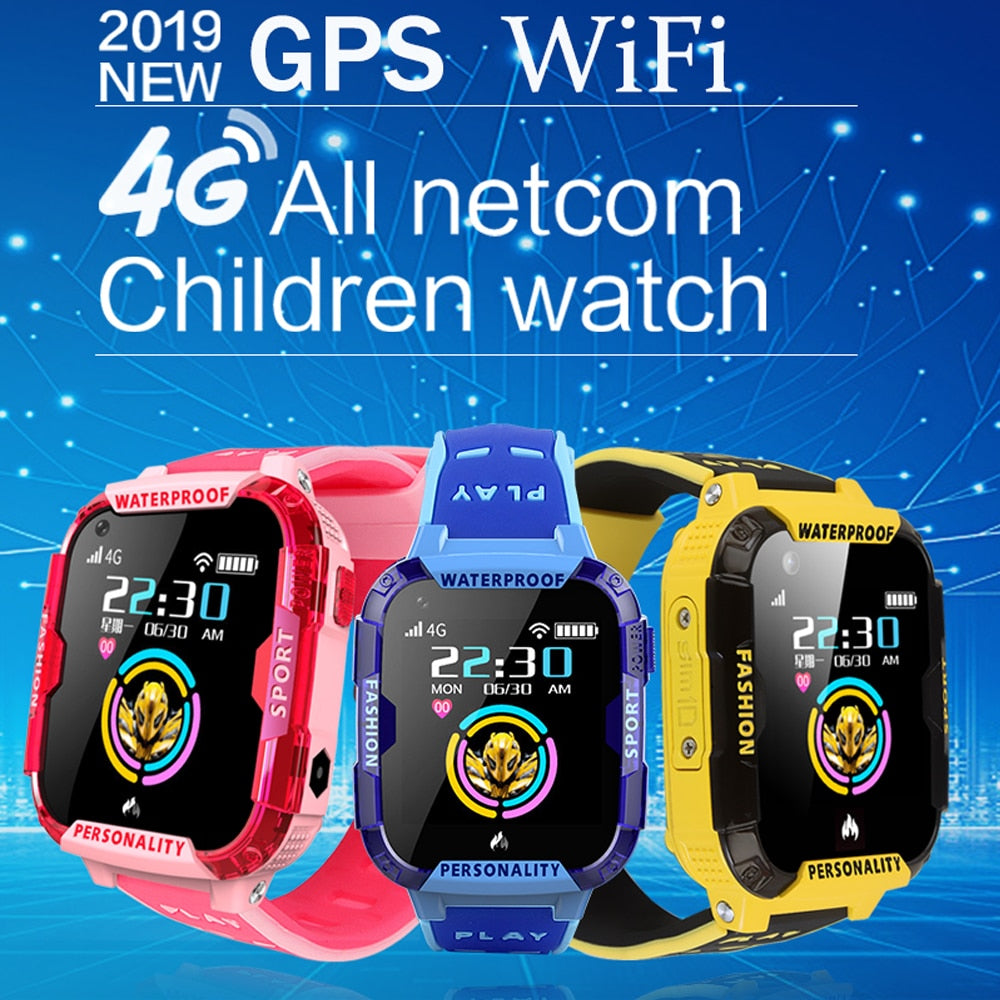 GPS Wifi SOS 4G Smart Watch Baby IP67 waterproof Camera position Tracker Kids Smartwatch Boys Girl VS A36E Q90 - Virtual Blue Store