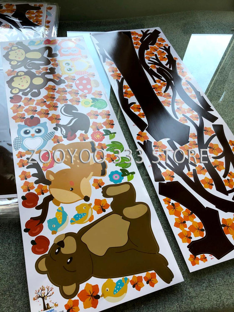 Cartoon Forest Tree Branch Wall Sticker - Virtual Blue Store