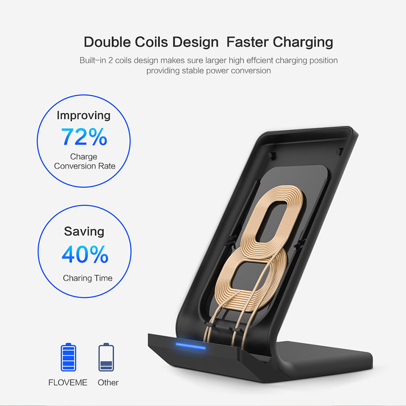 FLOVEME Universal Qi Wireless Charger For iPhone X XS XR 10W Fast Charger USB Wireless Charging For Samsung Galaxy S8 S9 Note 8 - Virtual Blue Store
