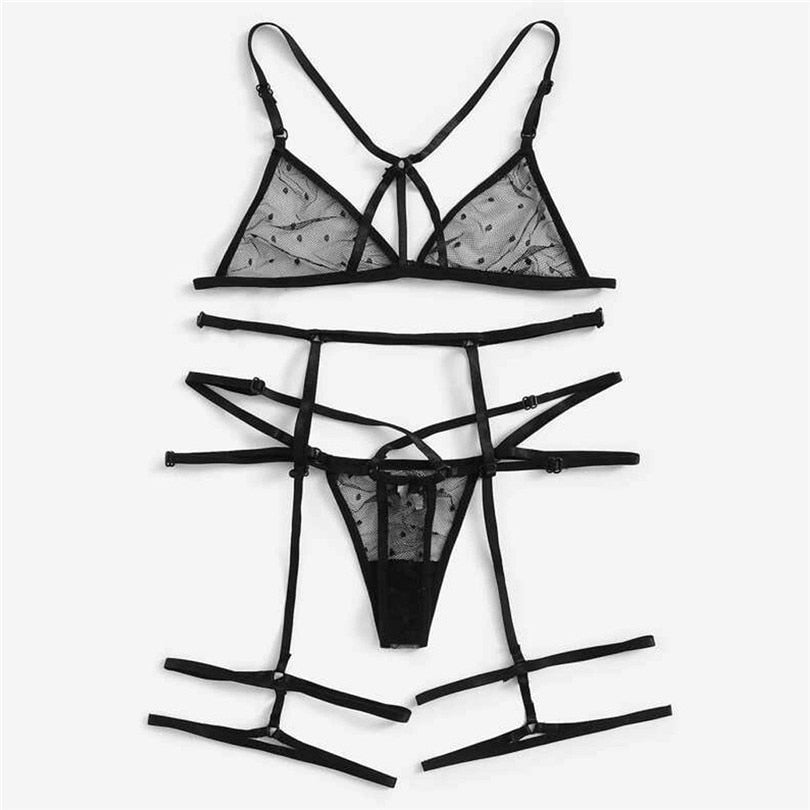 Black Harness Polka Dot Garter - Virtual Blue Store