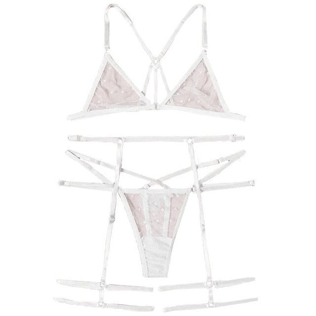 Black Harness Polka Dot Garter - Virtual Blue Store