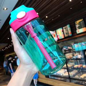 450/480ml Water Bottle With Straw - Virtual Blue Store