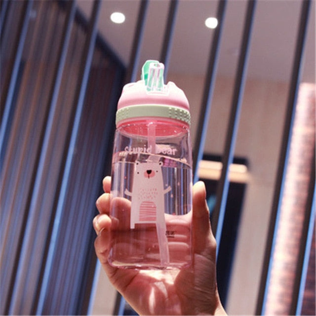 450/480ml Water Bottle With Straw - Virtual Blue Store