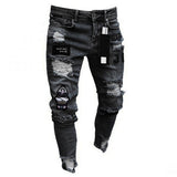 Skinny Motorcycle Denim Pants - Virtual Blue Store