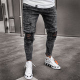 Skinny Motorcycle Denim Pants - Virtual Blue Store