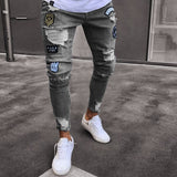 Skinny Motorcycle Denim Pants - Virtual Blue Store