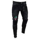 Skinny Motorcycle Denim Pants - Virtual Blue Store