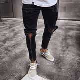 Skinny Motorcycle Denim Pants - Virtual Blue Store