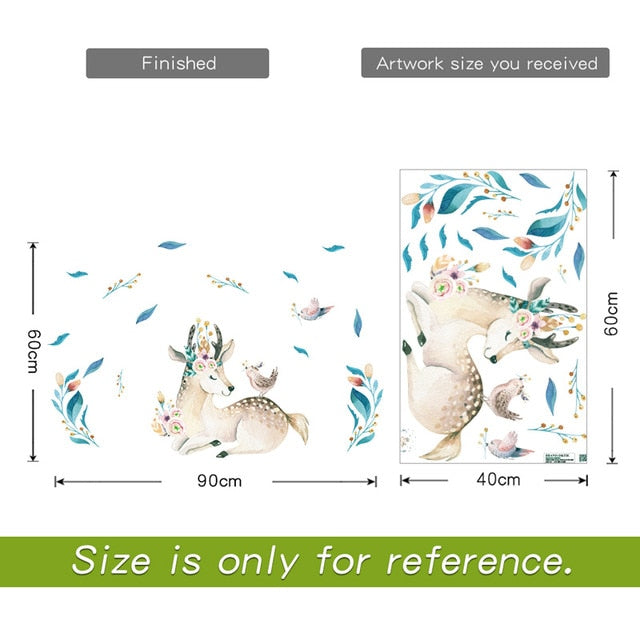 Bedroom Decor Deer Wall Stickers - Virtual Blue Store