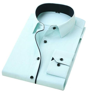 Long Sleeve Twill Solid Shirt - Virtual Blue Store
