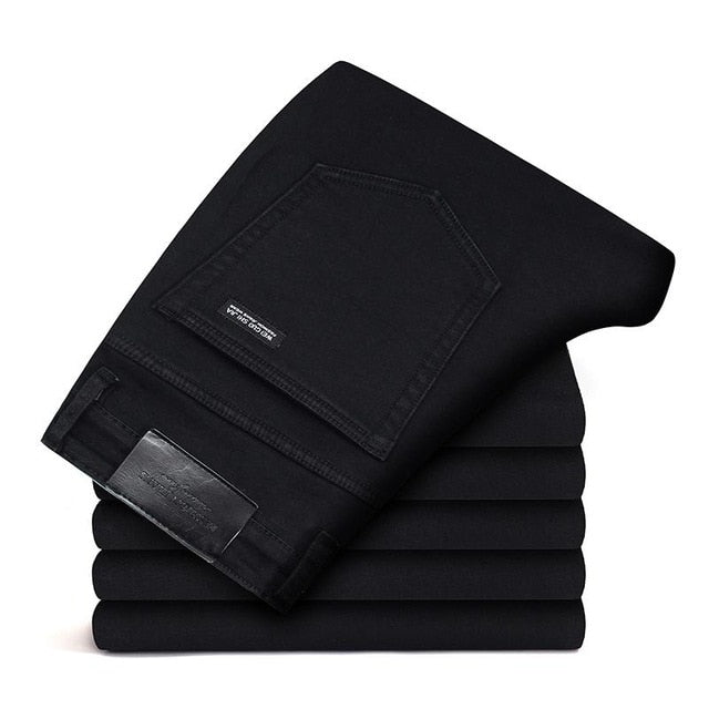 Men Classic Soft Black Jeans - Virtual Blue Store