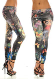 Fashionable New Lady Seamless Imitation Cowboy Color Printing High Waist Skinny Blue Jean Denim Leggings Stretchy Jeggings Pant - Virtual Blue Store