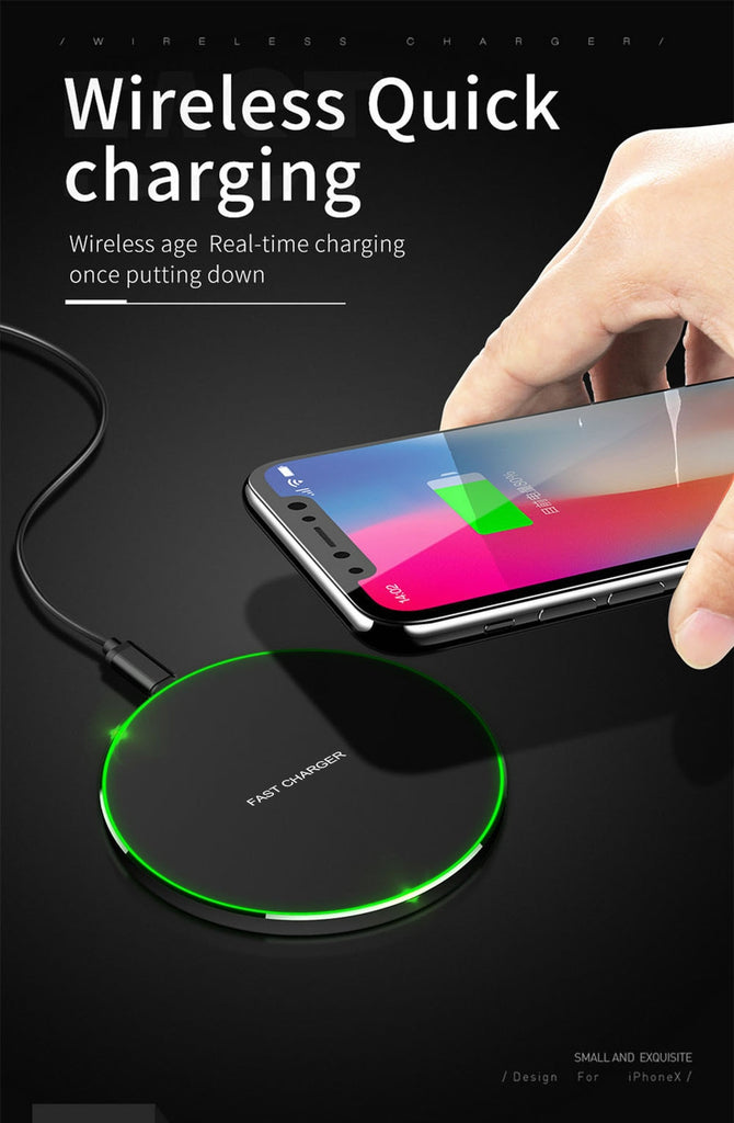 DCAE Quick Qi Wireless Charger For iPhone 12 11 Pro 8 X XR XS Max 30W Fast Charging for Samsung S20 S10 S9 Type C USB Charge Pad - Virtual Blue Store