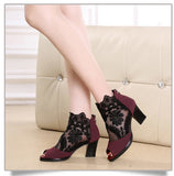 Mesh Peep Toe Sandals Summer Sexy Heels Single Shoes - Virtual Blue Store