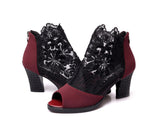 Mesh Peep Toe Sandals Summer Sexy Heels Single Shoes - Virtual Blue Store