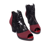 Mesh Peep Toe Sandals Summer Sexy Heels Single Shoes - Virtual Blue Store