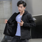Casual Solid Hooded Jackets - Virtual Blue Store