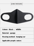 Black Mouth Mask Breathable Unisex dust-proof Sponge Face Masks Reusable Anti Pollution Shield Wind Proof Mouth Cover washable - Virtual Blue Store
